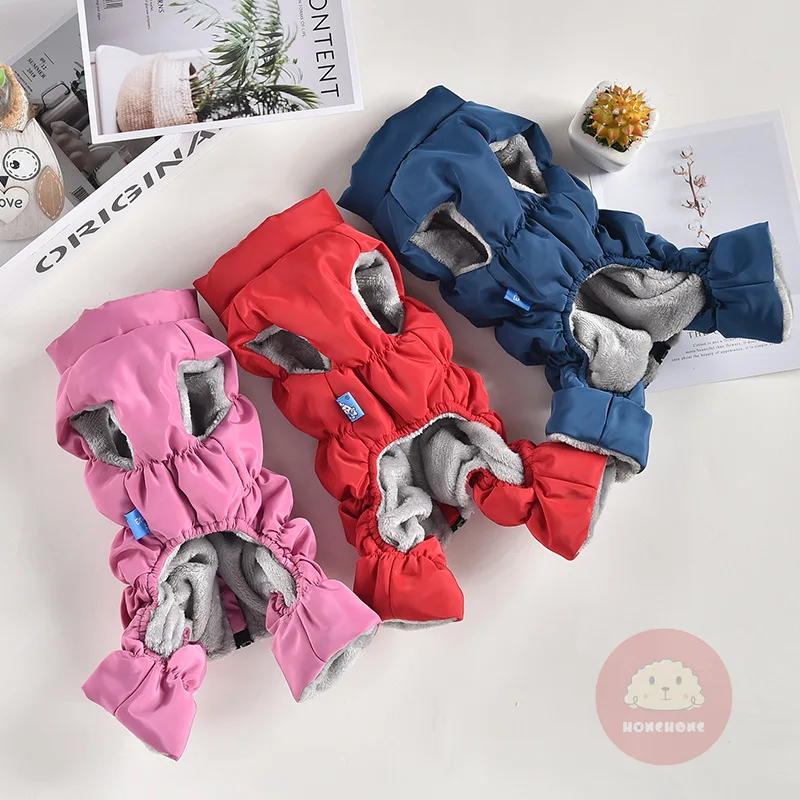 Осенне-зимняя одежда для маленьких собак ветрозащитная куртка с высокой