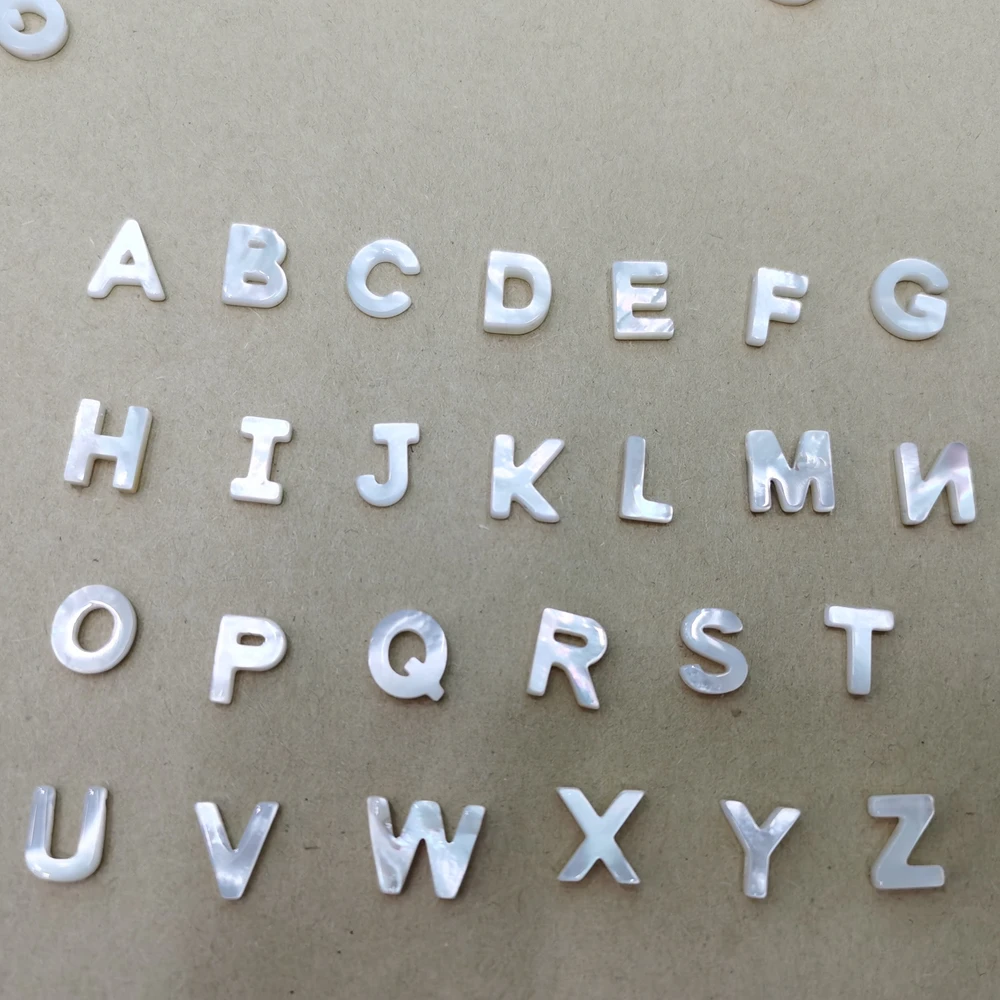 Бусины Из Натуральной перламутровой бусины из ракушек буквы для изготовления