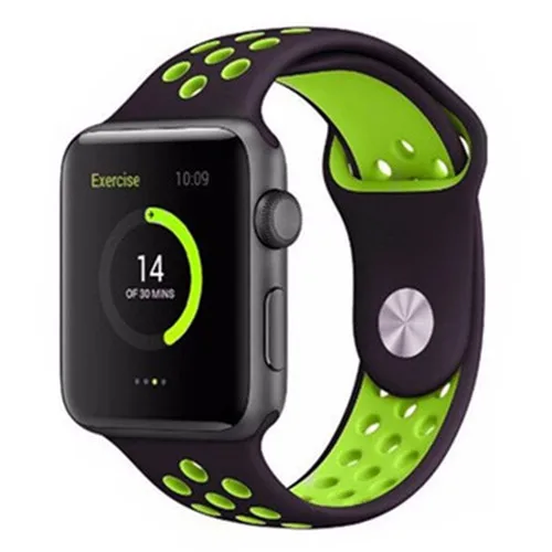 Ремешок для apple watch band 44 мм 40 мм correa apple watch 4 3 band 42 мм/38 мм iwatch спортивный силиконовый ремешок-браслет аксессуары для часов - Цвет ремешка: purple green 5