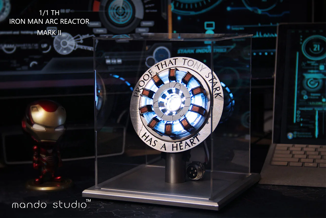 HX 1/1 масштаб Мстители для английского Железного человека дуги нужно собрать реактор диаметром 8 см светодиодный светильник фигурка