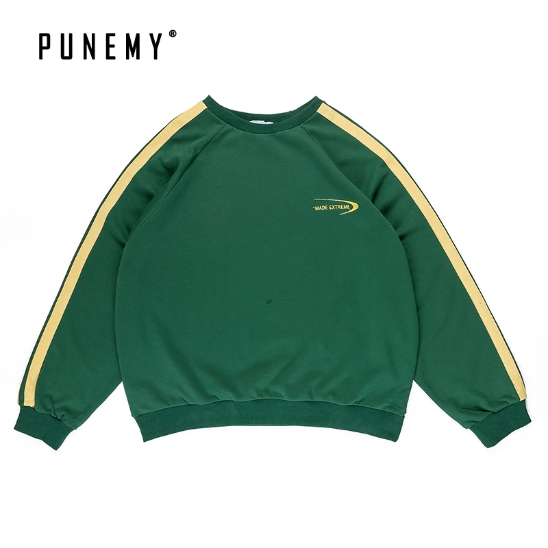 Повседневные толстовки женские с круглым вырезом рукавом в полоску большие