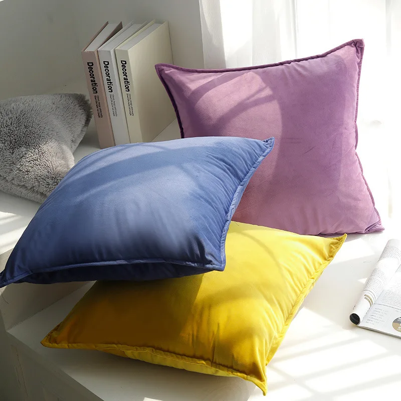 40x40/45x45/50x50cm Solid Cushions Home Decorative Throw Pillows Green Wine Sliver Grey Purple for Sofa Couch Bedroom | Дом и сад