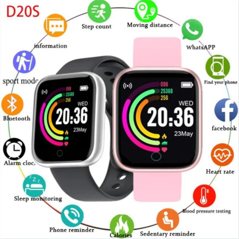 

Wristwatch Fitness Y68 Color Screen Smart Sport Bracelet Activity Running Tracker Heart Rate For Children Men Women Watch Hours