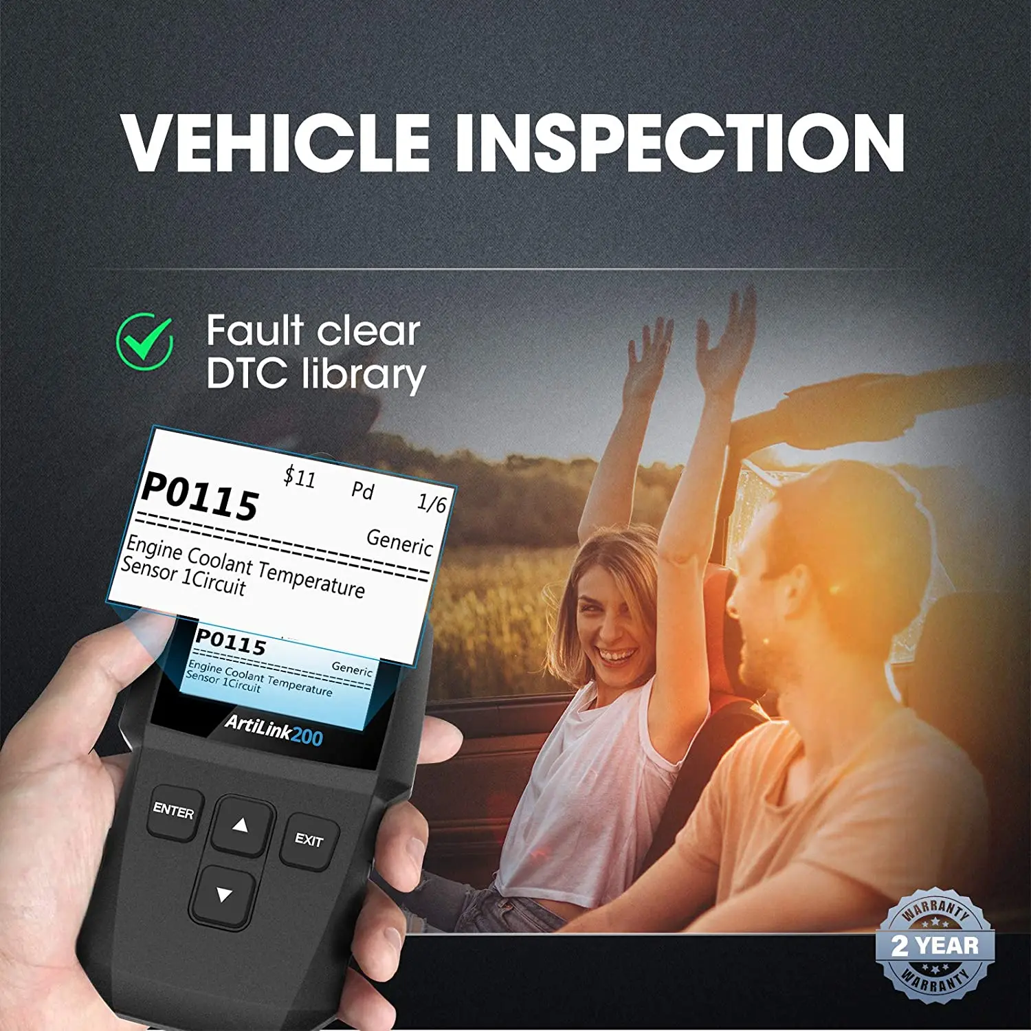 OBD2 сканер TOPDON AL200 OBDII считыватель кодов диагностический инструмент Автомобильный