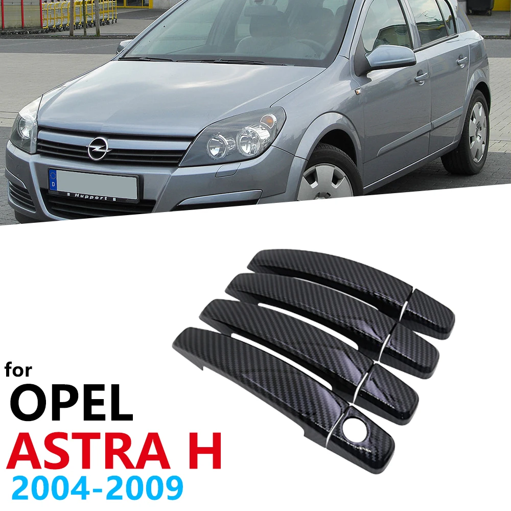 

Gloss Black Carbon Fiber Door Handles Cover Trim for Opel Astra H 2004~2009 Vauxhall Holden Family Car Accessories Stickers