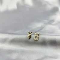 fashion style 925 silver needle gold color zircon earrings jewellery luxury cute stud earrings ear piercing accessories 2021