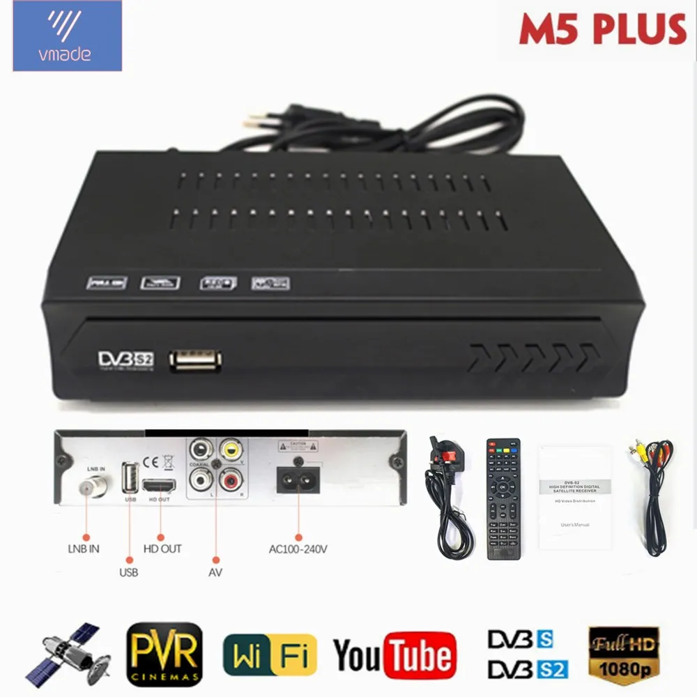 Спутниковый тв приемник декодер тюнер AV2018 full HD DVB S2 поддержка рецептора NIT поиск OTA