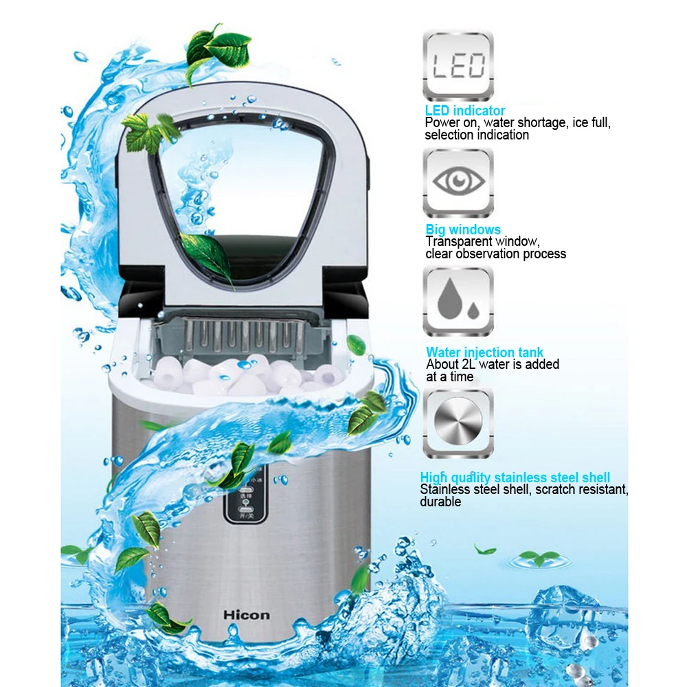 値段 ポータブル自動電気製氷機家庭用ミニ正方形製氷機12キロ/24hホーム家族小さなバーコーヒーショップ
