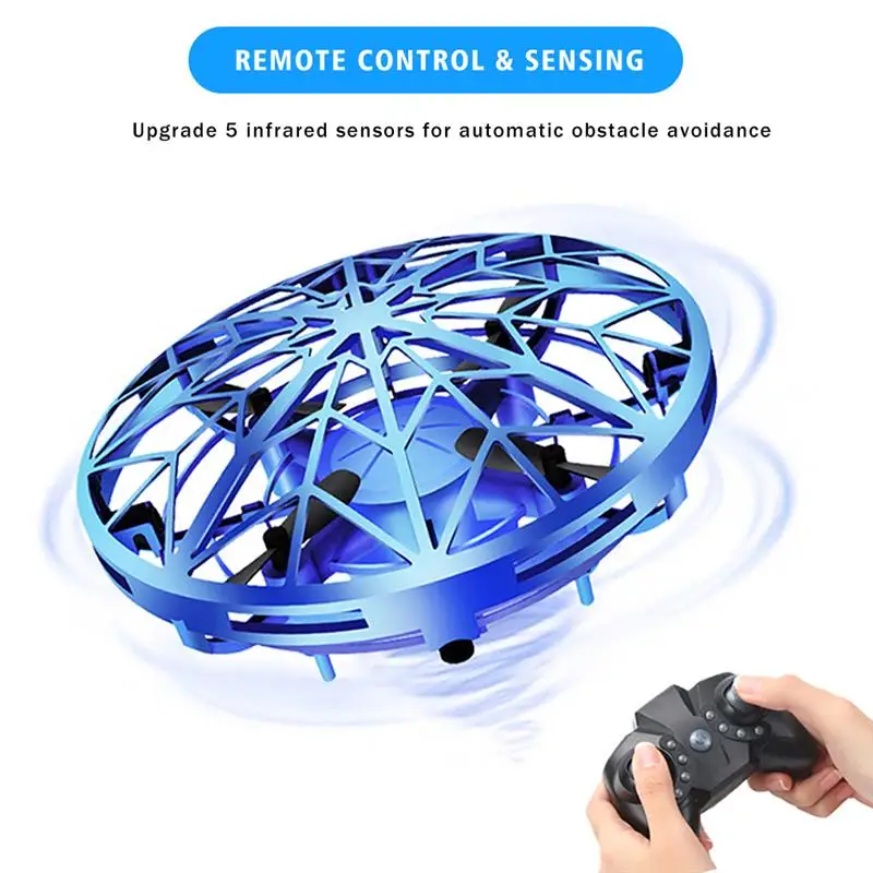 

Flying Toy Plastic Remote Control Throwing Drone Induction USB Children Flying Toy, Cyan, Induction Colorful Light