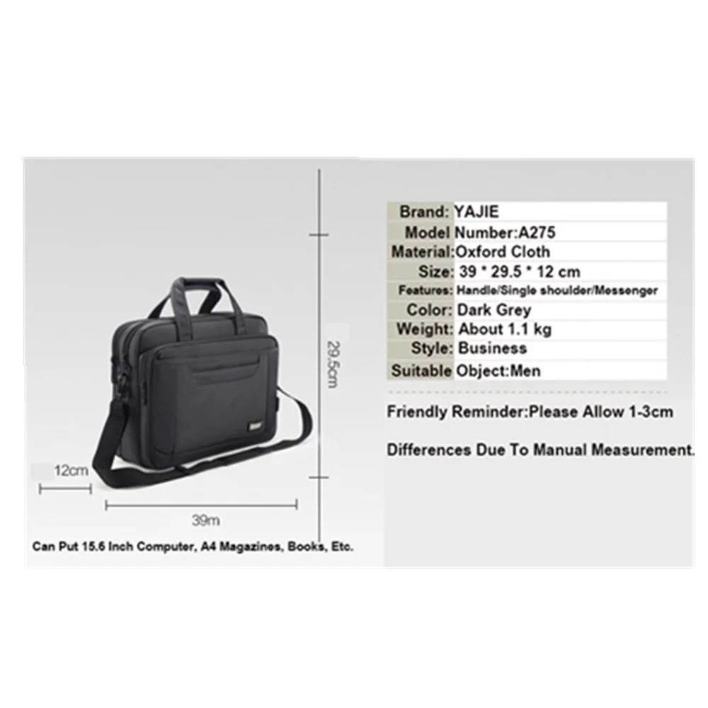 volasss men briefcase lawyer computer luxury handbags for 15 6 inch laptop brand oxford waterproof men business office work bag free global shipping