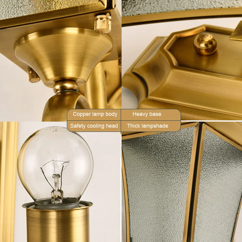 Artpad IP65 Водонепроницаемый скандинавский медный Уличный настенный светильник