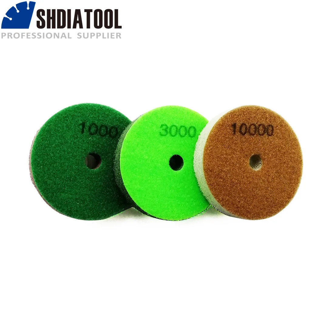 

SHDIATOOL 3pcs/Set 100mm Diamond Sponge Polishing Pads Dia 4 inch Sanding Disc For polishing Softer Stones Marble Sandstone
