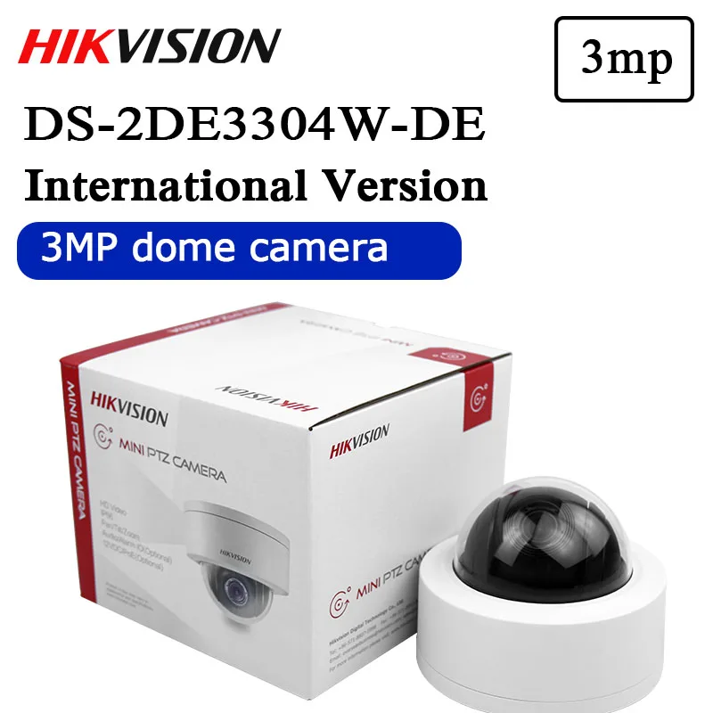 Фото Бесплатная доставка DS-2DE3304W-DE 3MP 1080P Мини PTZ IP Камера 2 8 мм-12 мм 4X зум Поддержка IP66