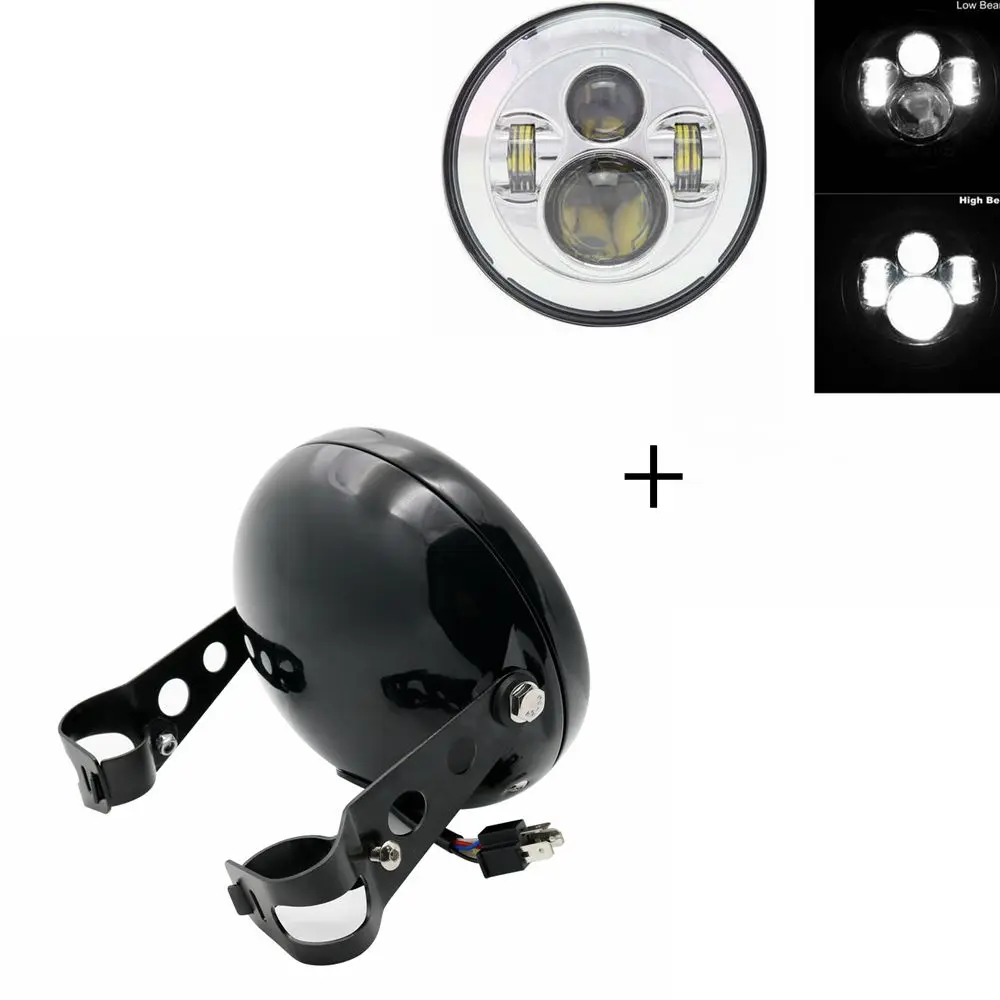 40W Chrome Headlight 7 дюймов DOT SAE E9 мотоцикл фары с углом глаз светодиодные фары 7 дюймов корпус ведро - Цвет: 40W Chrome Headlight