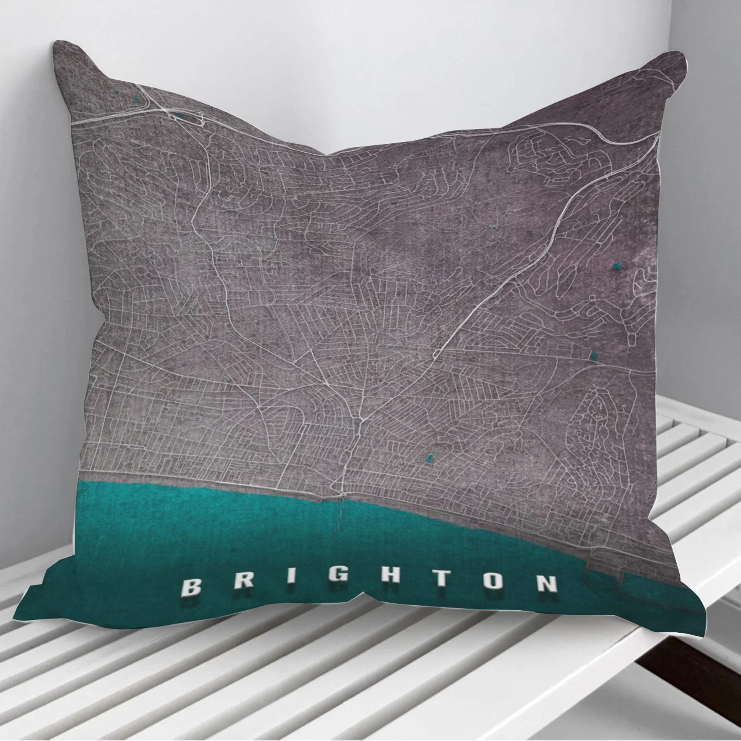 

Brighton City Map Pillowcase Decorative Sofa Cushion Case Bed Pillow Cover Home Decor Car Cushion Cover 45*45cm