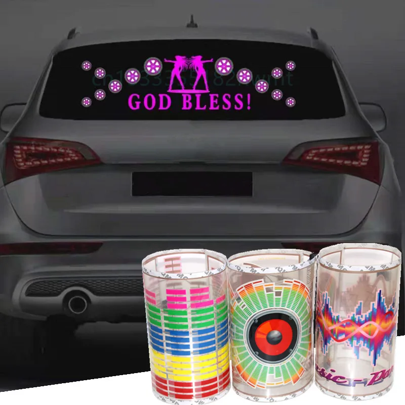 

Car Sticker Interior Atmosphere Music Rhythm LED Flash Light Lamp Car Rear Windshield For Decorative Styling Accessories Light