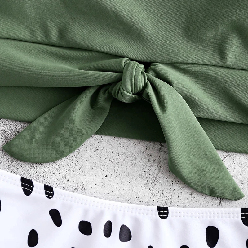 Женский комплект бикини с принтом пуш ап бантик сексуальный купальник женский