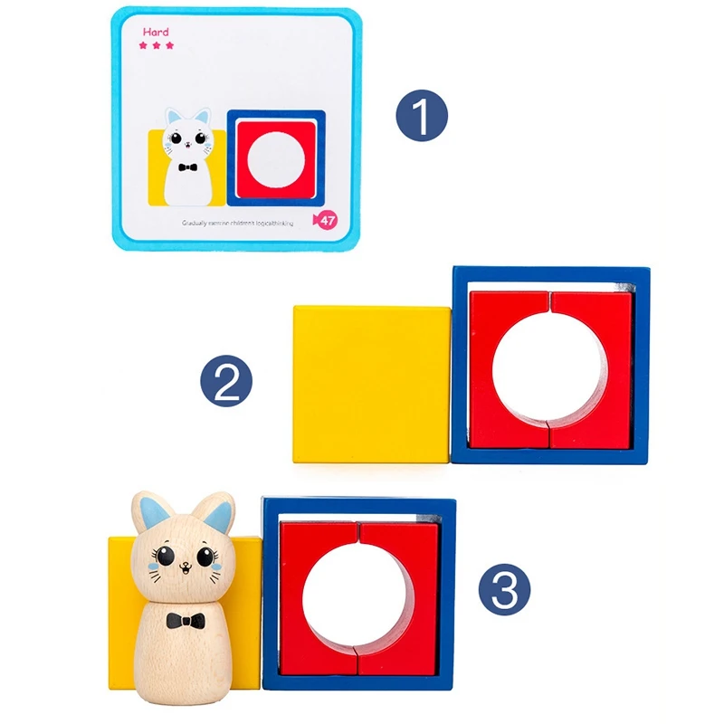 Caja M&aacute;gica con conejo secreto para ni&ntilde;os, juguete de madera para esconder y buscar, nuevo, 2021-5