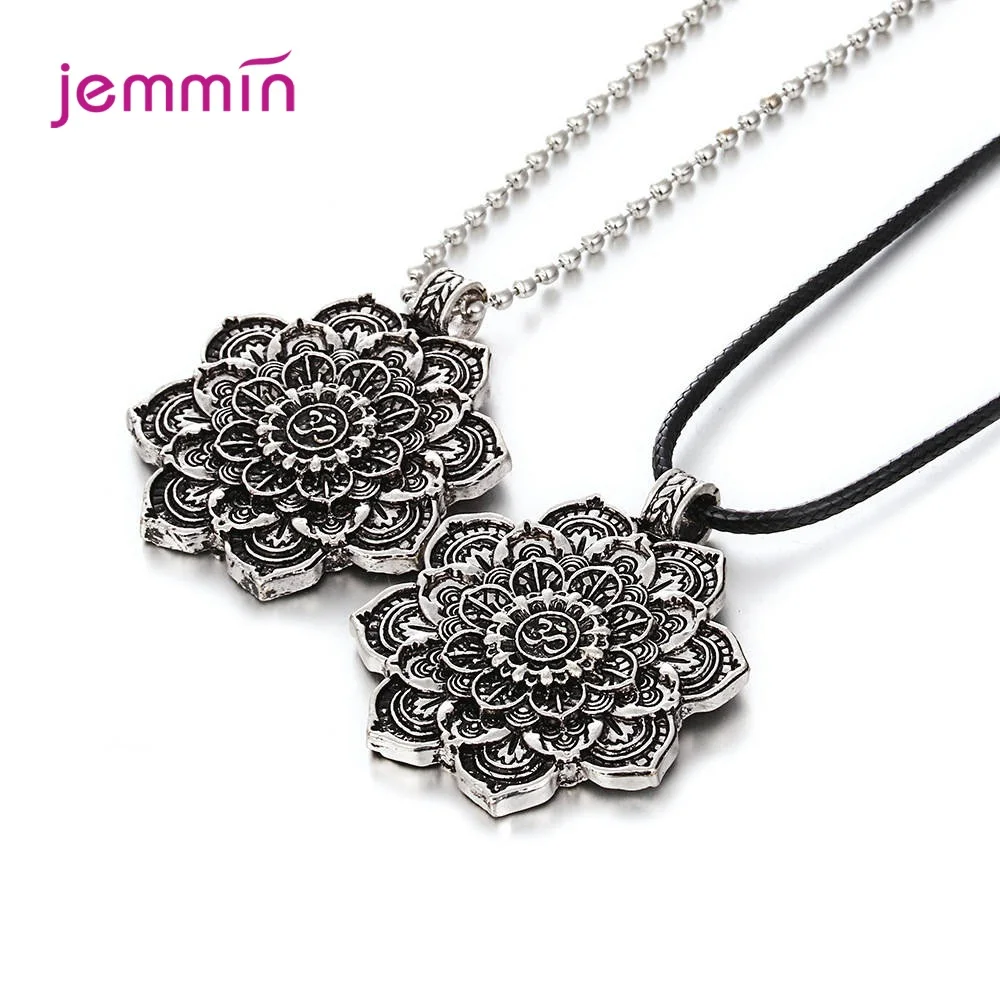

Boho винтажные этнические цветы 925 стерлингового серебра ожерелье и канделябры, майку тунику ожерелья и кулоны для женщин ювелирные изделия, ...
