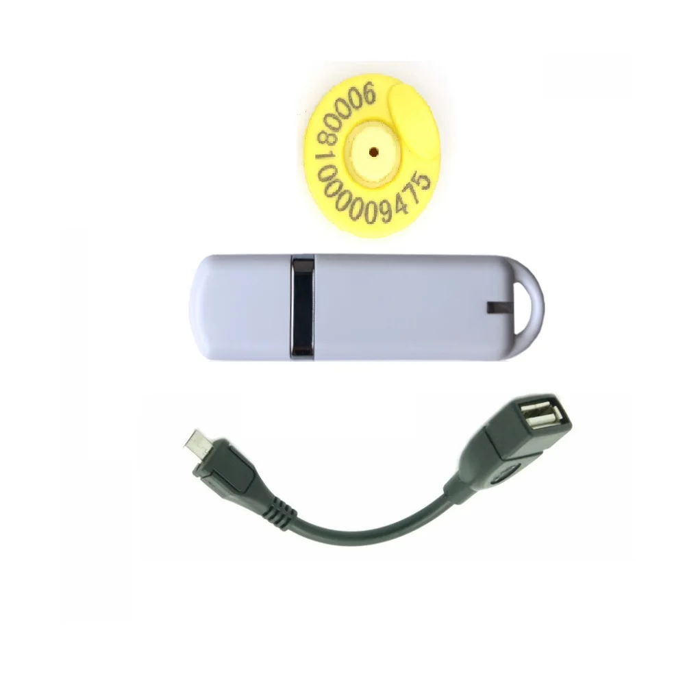 125 кГц 134 2 ISO11784/85 FDX-B EMID USB/OTG ридер + ушной тег комплект поддержка ПК Android системы |