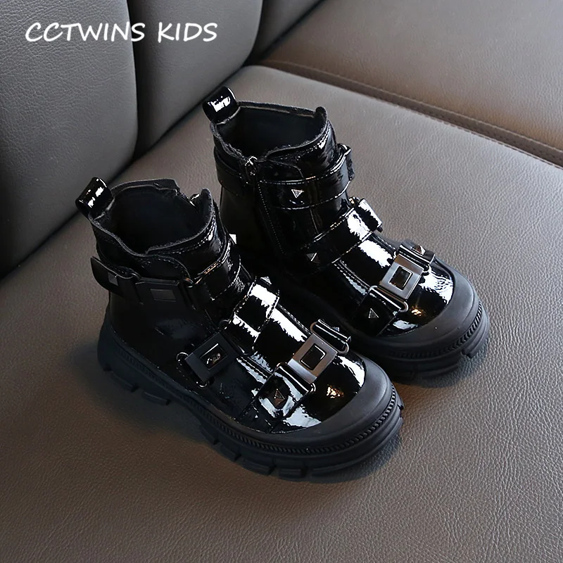 CCTWINS/детская обувь; коллекция года; модная Осенняя черная обувь для маленьких девочек; детские полуботинки; брендовые ботинки с шипами для мальчиков; FB1736