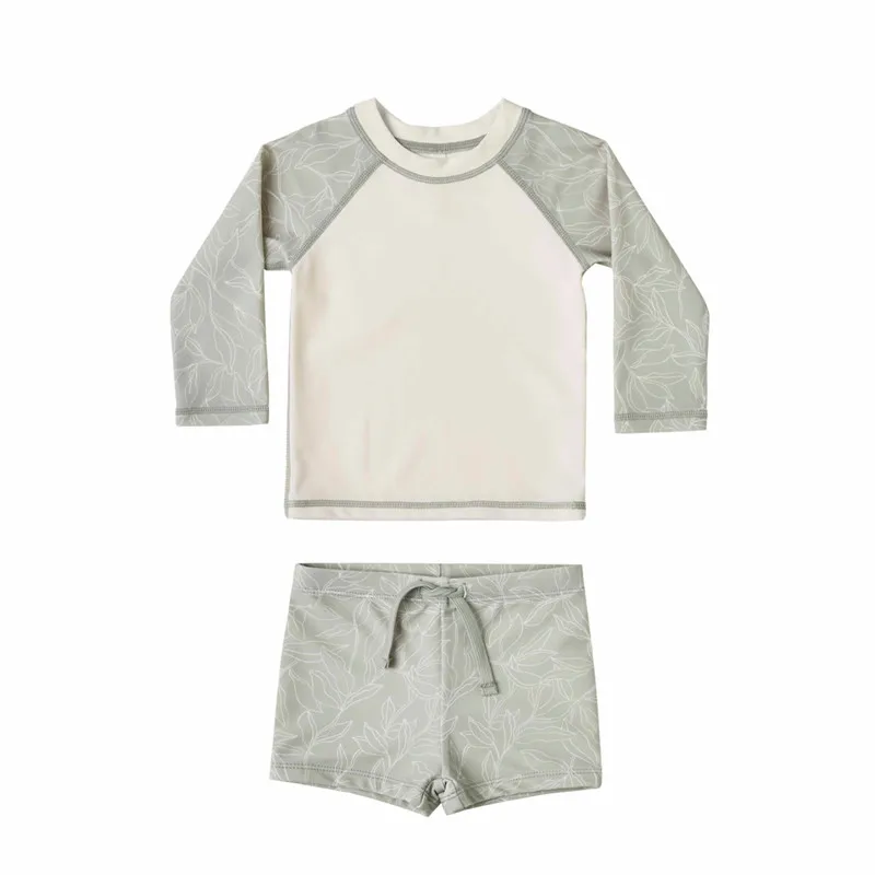 EnkeliBB Kids Boys Swimming Suit Long Sleeve Fashion Brand Design Sun Pattern Beach Clothes Sets Hawaii Clothing |