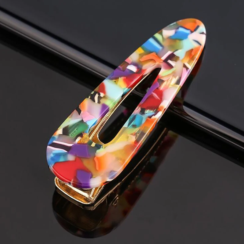 Women Colorful Acrylic Hollow Water geometric Rectangle Hair Clips Girls Acetate Hairpins Barrettes Accessories Jewelry | Украшения и