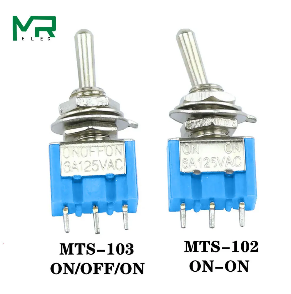 10 шт. тумблеры с функцией вкл./выкл./вкл./вкл. 3 Pin 6A 125vac/3A 250VAC мини рычаг