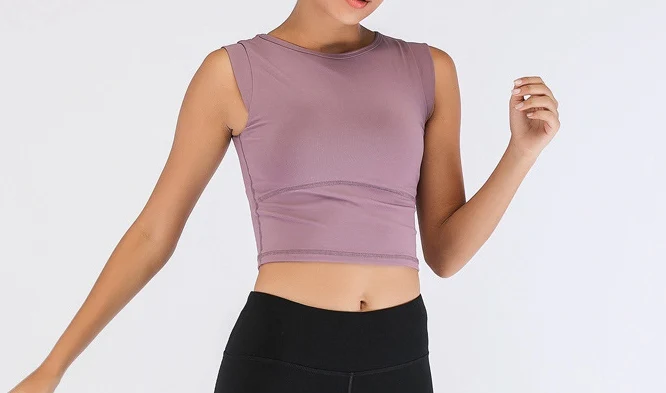 

Women Tops 2021 Spring and Summer New Ladies Yoga Vest with Chest Pad
