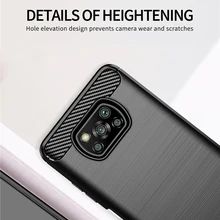For Xiaomi Poco X3 Pro Case Carbon Fiber Shockproof Silicone Cover for Xiaomi Poco X3 NFC For Xiaomi Poco F3 For Xiaomi Poco M3