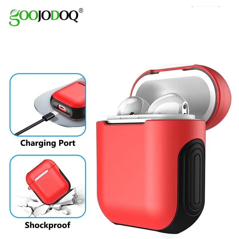 Портативный чехол для наушников, черный, красный, для AirPods, коробка для Air pods, чехол, Funda, поддержка зарядки, силиконовый, Bluetooth, беспроводной