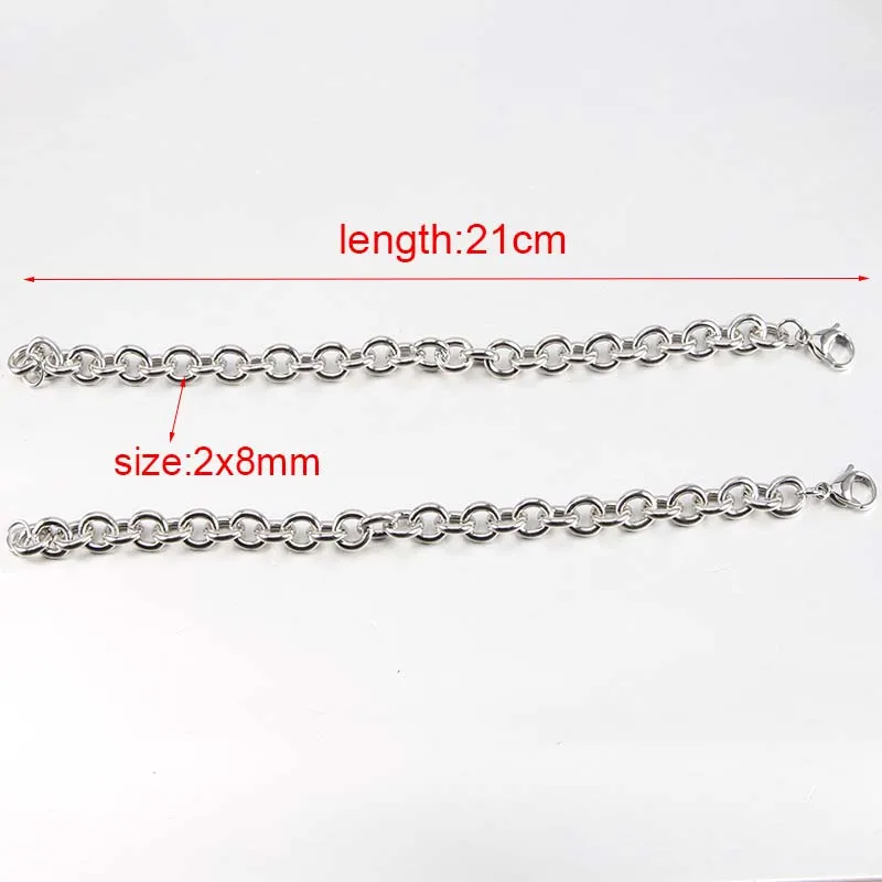 

Floating Chains 21cm Long Chain 8mm Thick Bracelet Stainless Steel Mirror Polished Chains Jewelry Chain 10pcs/lot