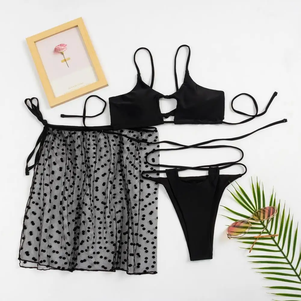 

Women Sexy Hollow Push-Up Bra Underwear Split Swimsuit Bikini Set Beach Swimwear