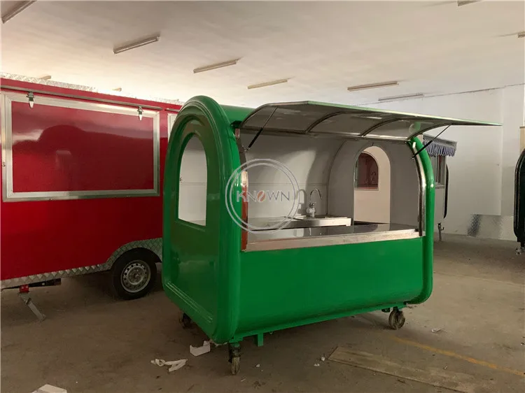 

Green Color Hot Dog Food Cart New Mobile Food Trailer Hamburgers Carts For Sale