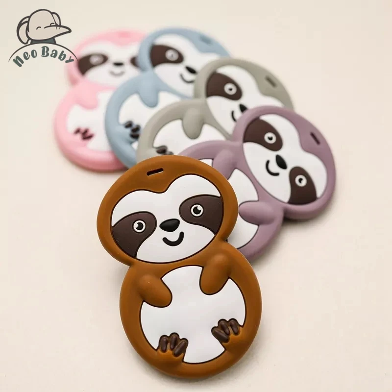 

1pc Baby Silicone Toy Cute Sloth Animal Shape Teether For Teeth Baby Accessories Food Grade Pacifier Clip Cartton Teething Toy