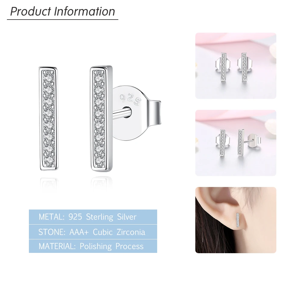 Женские простые серьги-гвоздики ELESHE минималистичные квадратные из