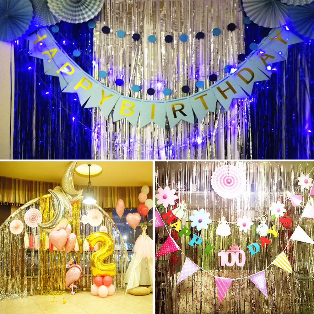 Фон для девичвечерние с кисточками занавеска зеркальная фольгированная