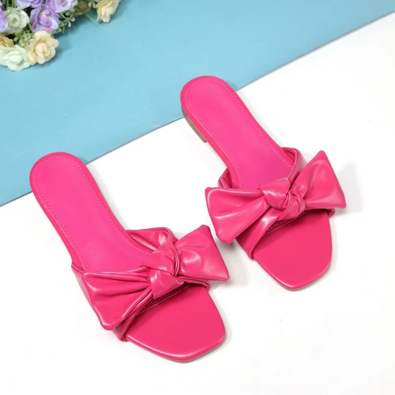 Summer Women Flat Shoes Beach Slippers Bowknot Sandals Open Toe Outdoor Slides Casual Ladies Flip Flops Sandalias Mujer | Обувь