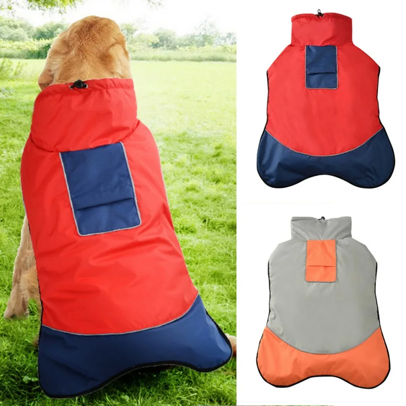 

Winter Pet Dog Clothes Super Warm Reflective Dog Jacket Thicker Fleece Pet Patch-work Coat Waterproof Dog Overalls Clothing