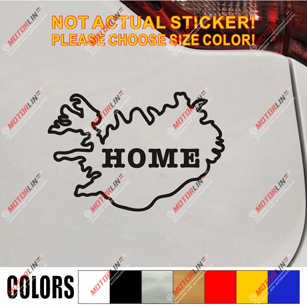 

Iceland Map Outline Silhouette Decal Sticker Car Vinyl Icelander Pride Home