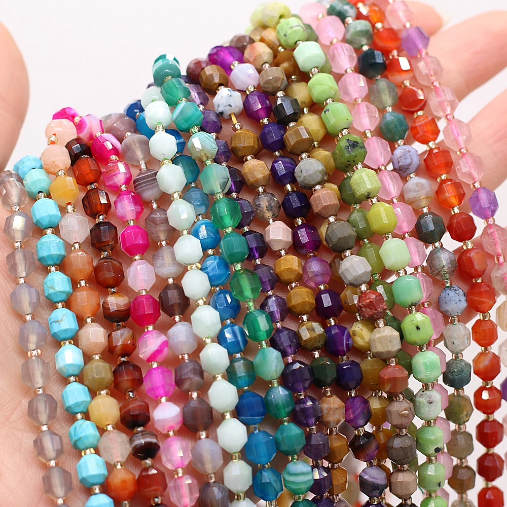 

Multiple Colour Natural Stone Small Bead 6mm Section Round Shape Loose Beads for Making DIY Bracelet Necklace Wholesale