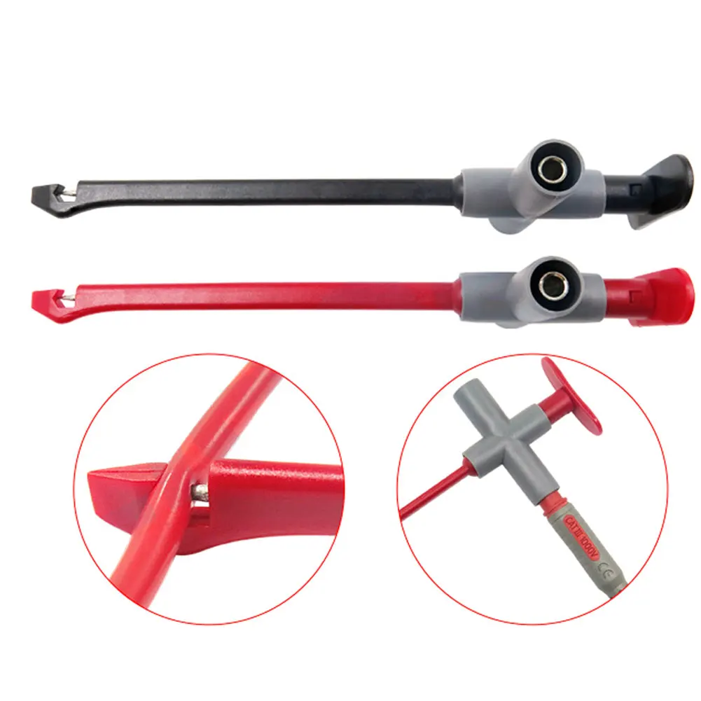 

P5010 2pcs Insulation Puncture Probe Auto Repair Multimeter Test Clip Tool Spring Loaded Leads Can Connect 4mm Banana Plug