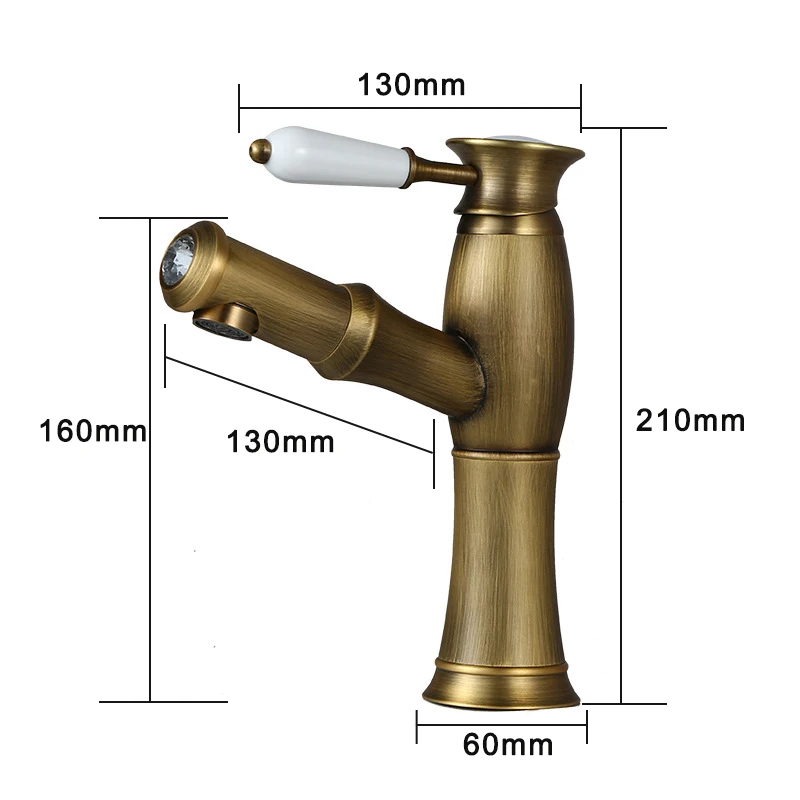 Латунный выдвижной смеситель Wetips для раковины с холодной и горячей водой