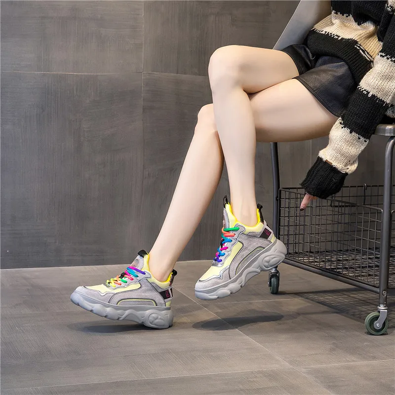 RASMEUP/новые стильные Разноцветные Женские дышащие кроссовки из натуральной кожи