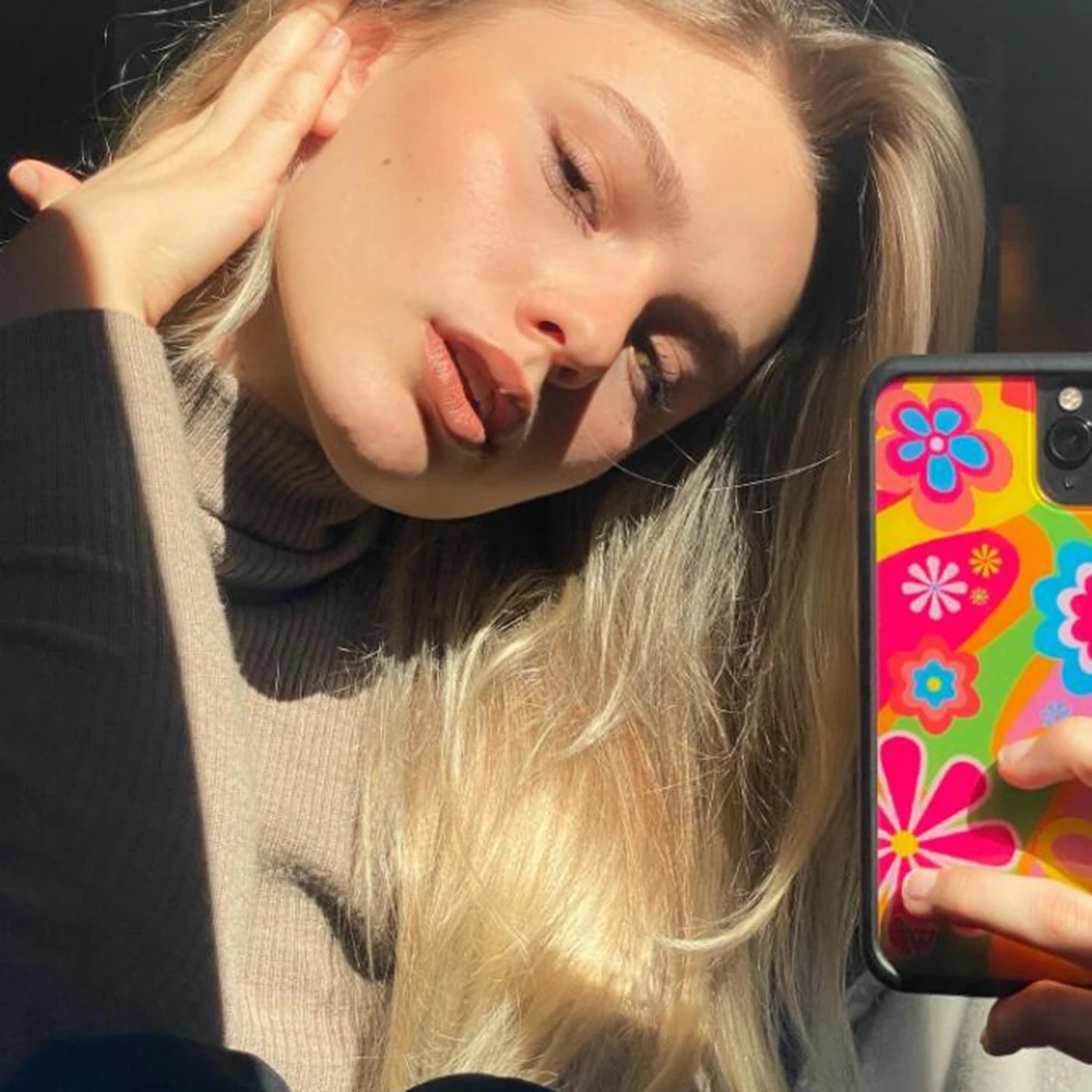 Flower Power Silicone PC+TPU Phone Case for Iphone 14 Plus 13 7 8 X Xs Max For Apple phone XR 11 12 Pro Hard Cover Fundas