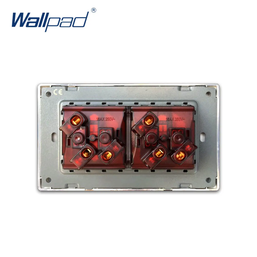 2 двойные ЕС французская розетка Wallpad роскошные белые настенные электрические розетки PC Панель 16A 110-250V