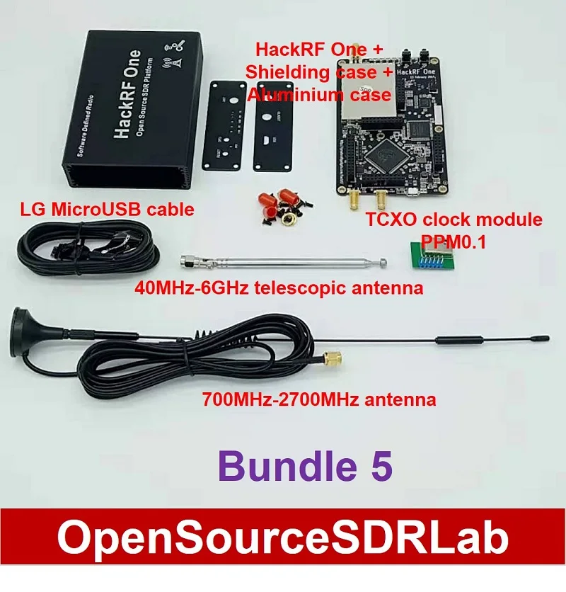 HackRF One SDR программное обеспечение определило Радио 1 МГц до 6 ГГц Материнская плата макетная плата комплект - Комплект: Комплект 5