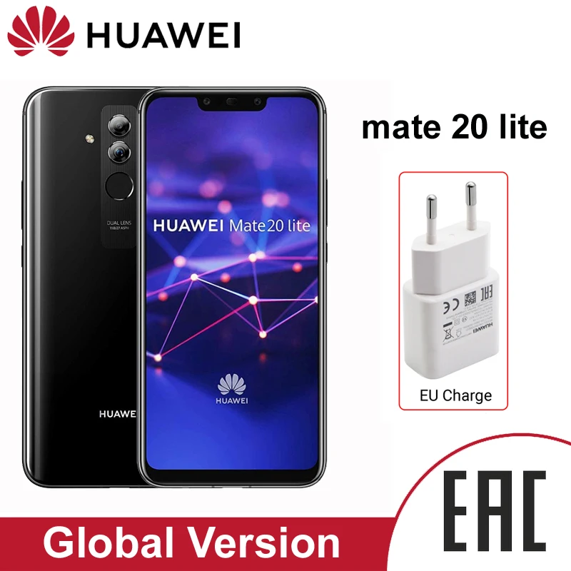 HUAWEI Mate 20 lite смартфон с 6 3 дюймовым дисплеем ОЗУ 4 Гб ПЗУ 64 ГБ 3750 мАч 24 МП|Смартфоны| |