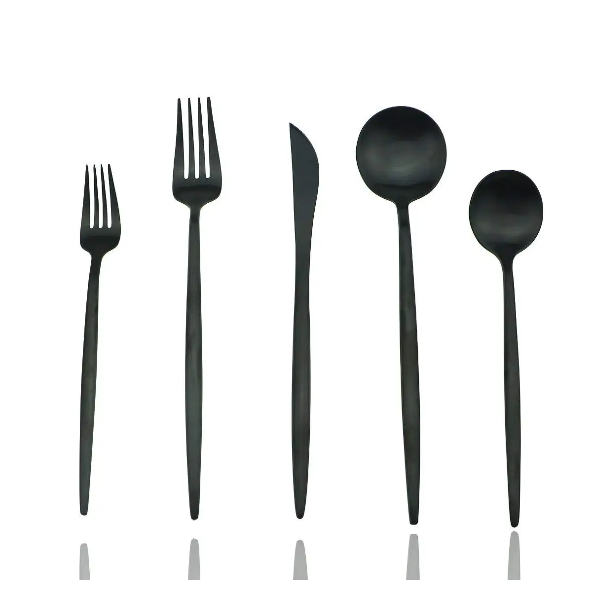 Матовый черный набор посуды из нержавеющей стали 304 Обеденный нож салатная вилка