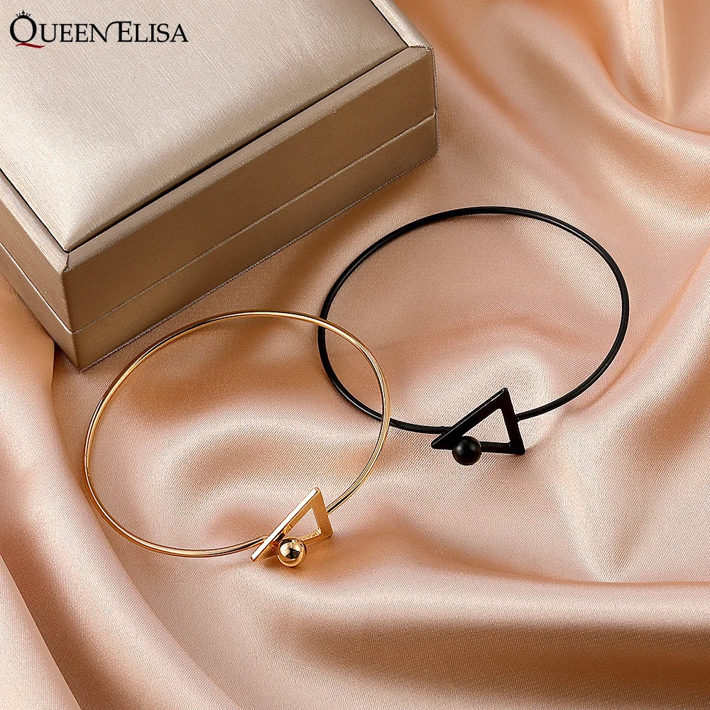 

Metal Triangle Hollow Adjustable Bangles for Women Fashion Jewelry Vintage Open Geometric Charm Bracelets Christmas Gifts